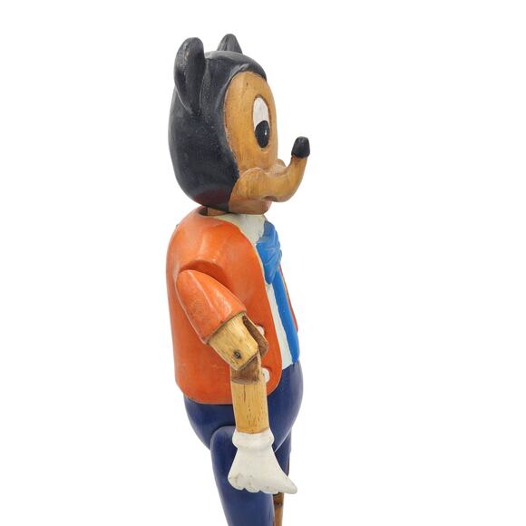 Rare Disney Mickey Mouse Marionette Puppet On Stand Vintage Collectible Wood 17" - Picture 5 of 15